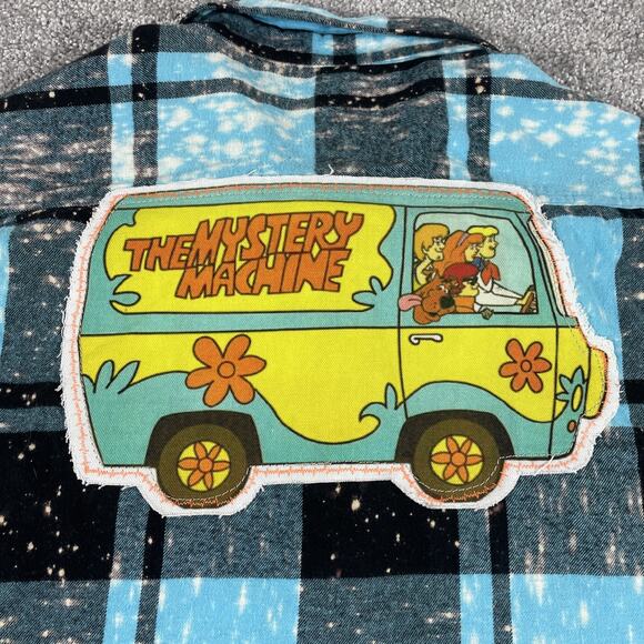 Angry Minnow Flannel Shirt Mens XXL Mystery Machine Scooby Do Plaid Distressed - Picture 6 of 12